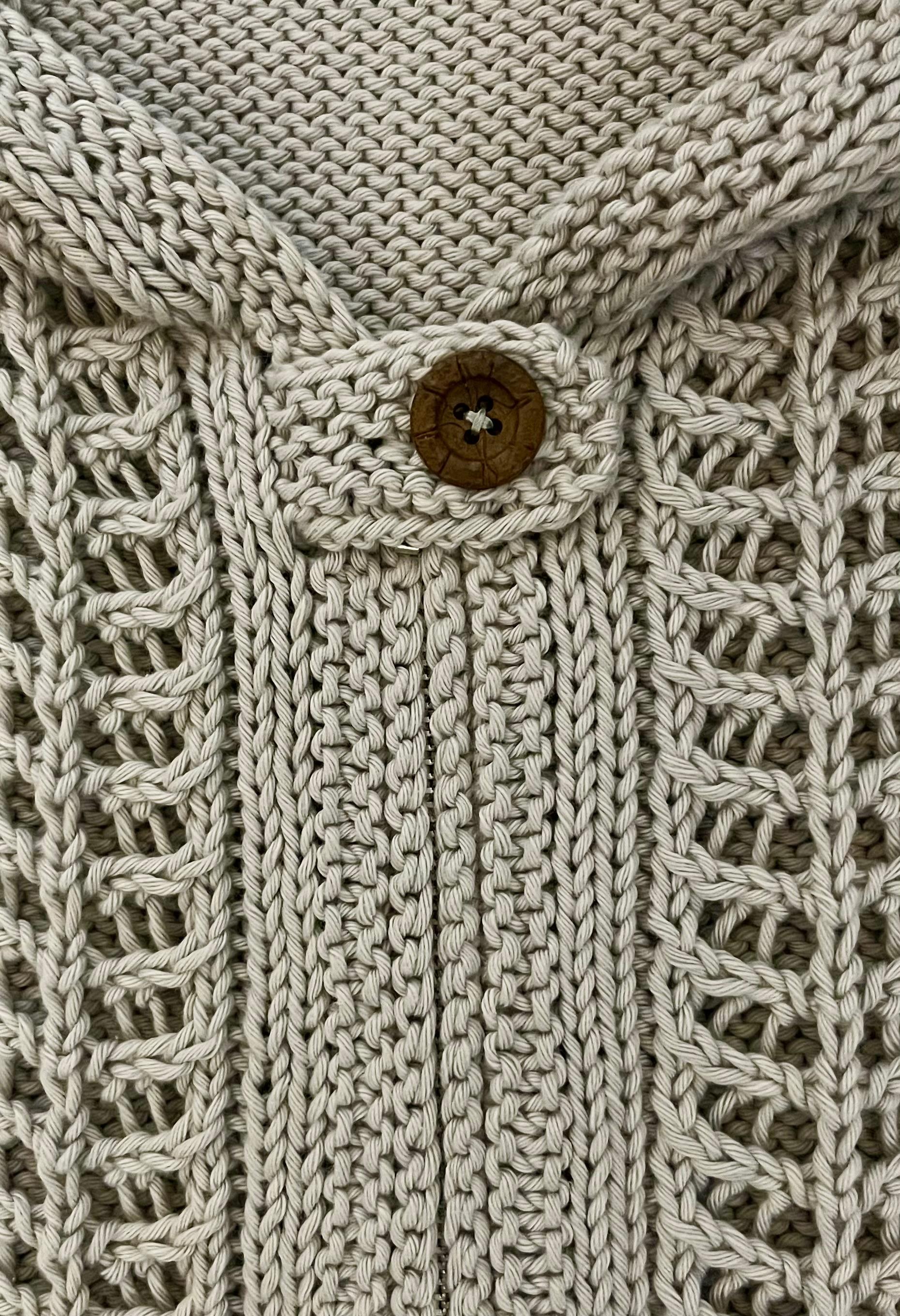 コットン透かし編みパーカー（ベージュ） | 5枚目