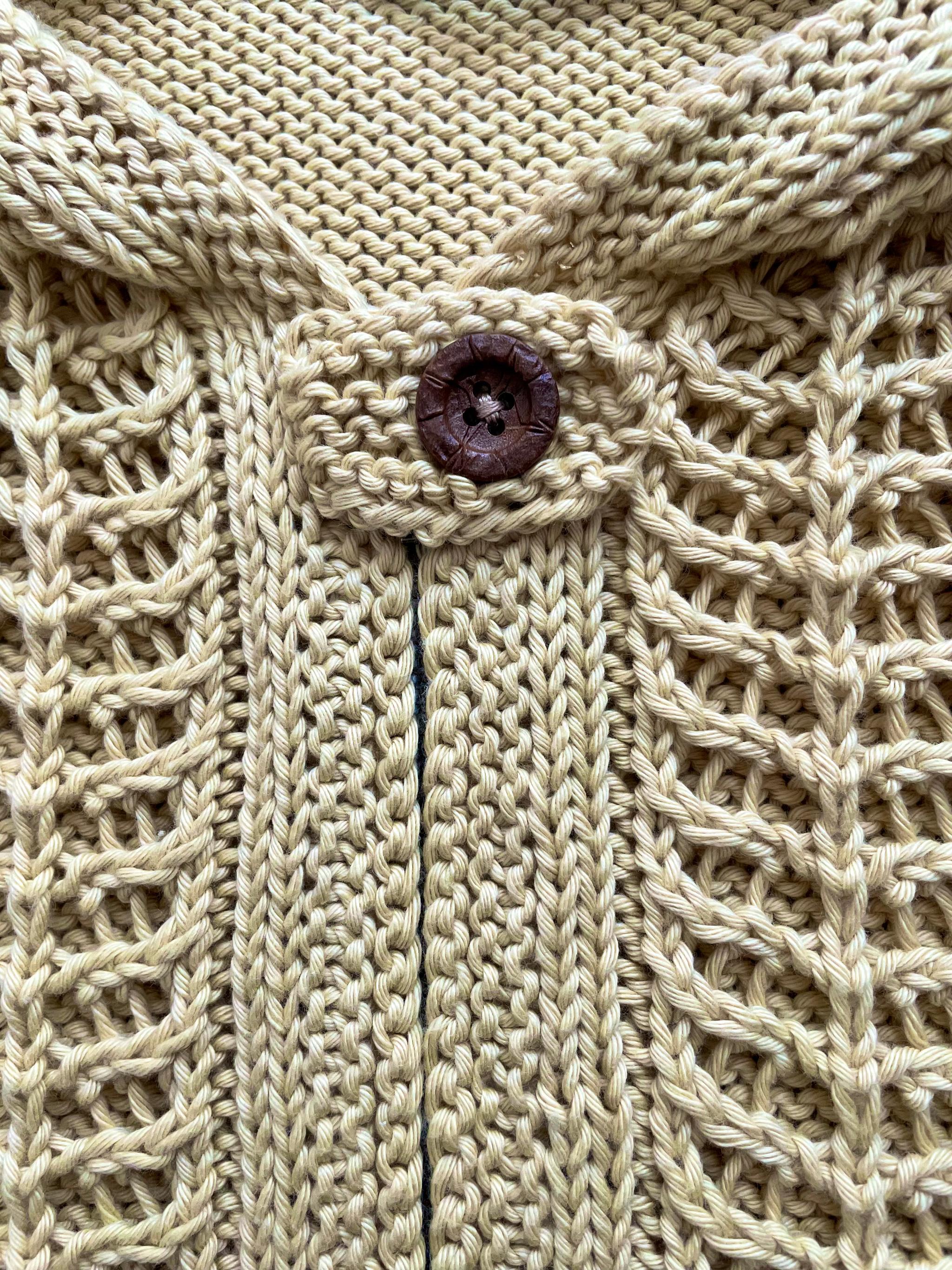 コットン透かし編みパーカー（くすみマスタード） | 5枚目