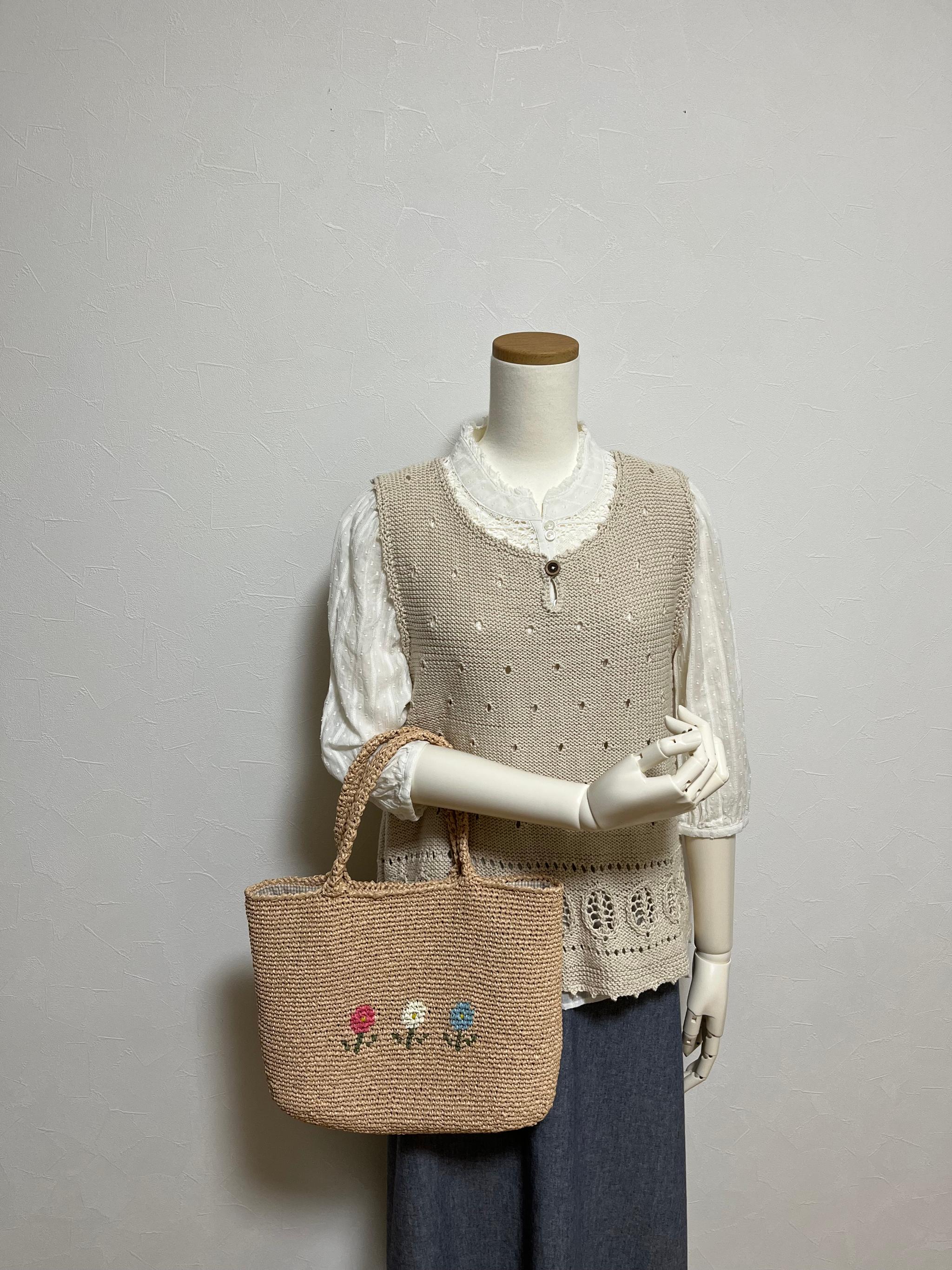 《送料無料》かごバッグ（フラワー） | 5枚目