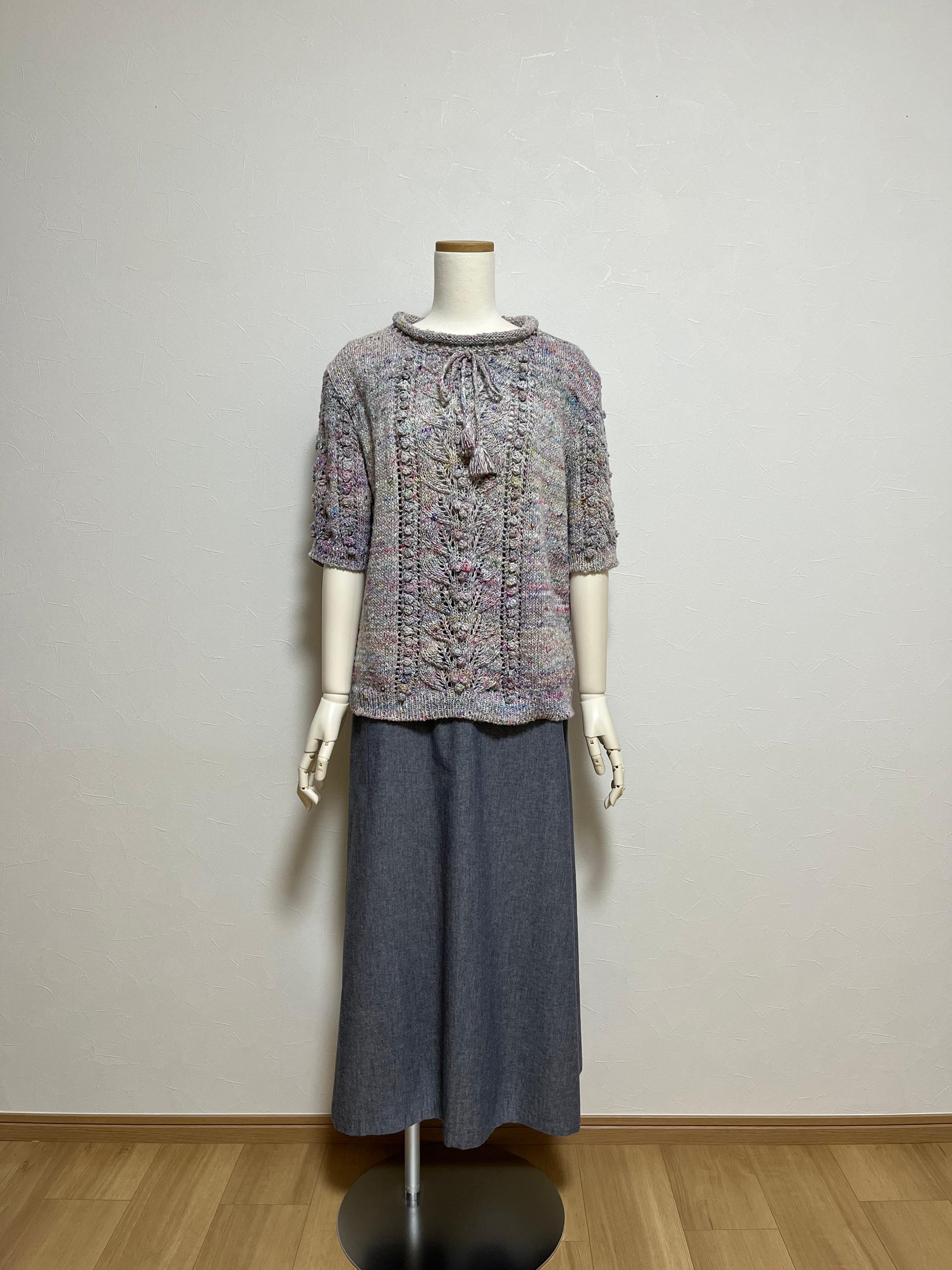 ポップコーン編みのシルクサマーセーター | 4枚目