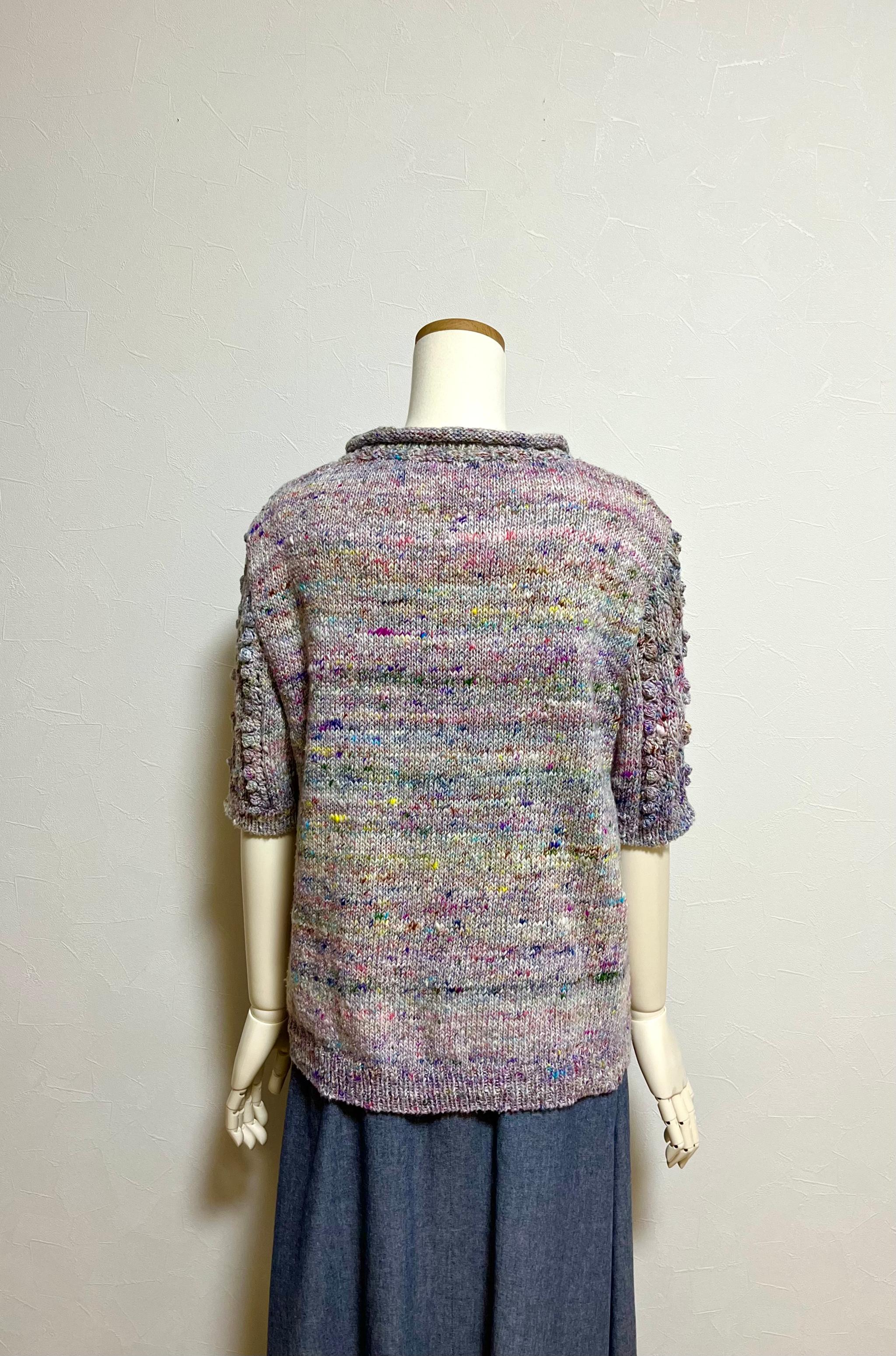 ポップコーン編みのシルクサマーセーター | 2枚目