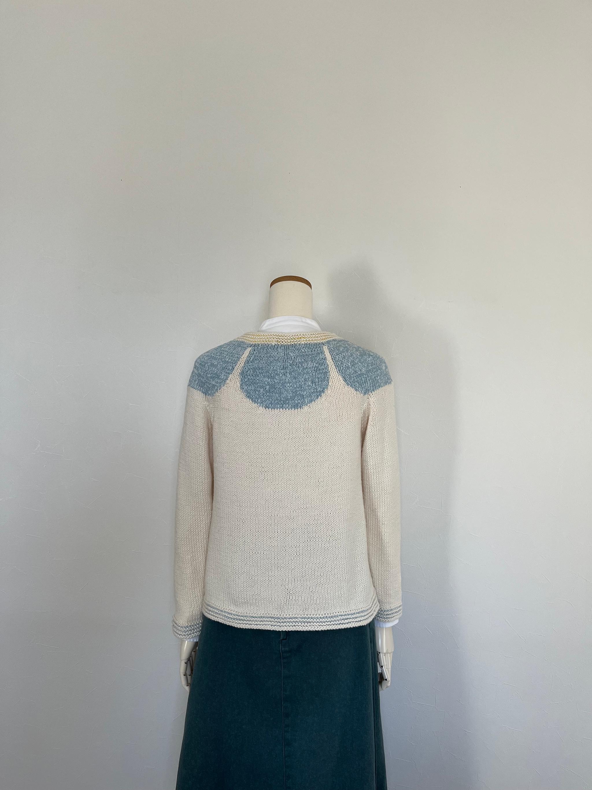 《送料無料》花びらコットンカーディガン（ブルー） | 2枚目