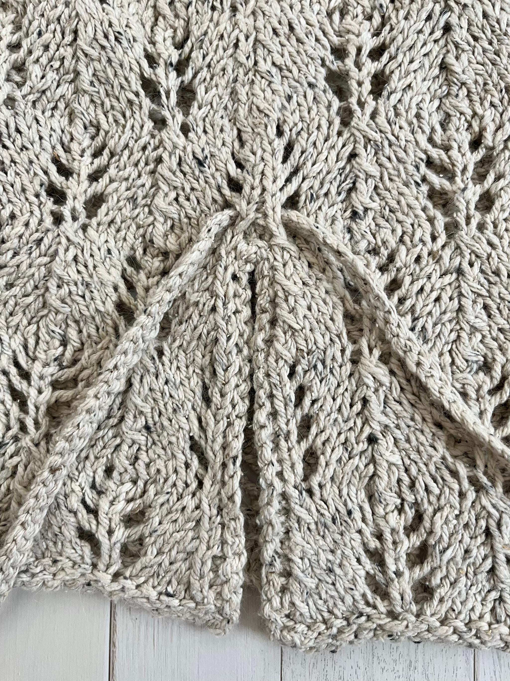 《送料無料》リボン付き透かし編みベスト(グレージュ) | 7枚目