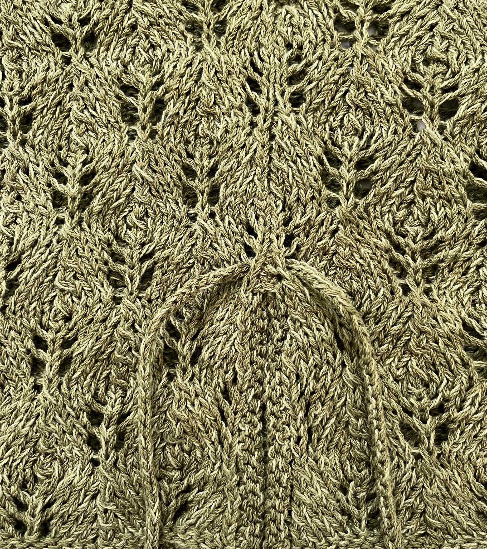 《送料無料》リボン付き透かし編みベスト（モスグリーン） | 7枚目