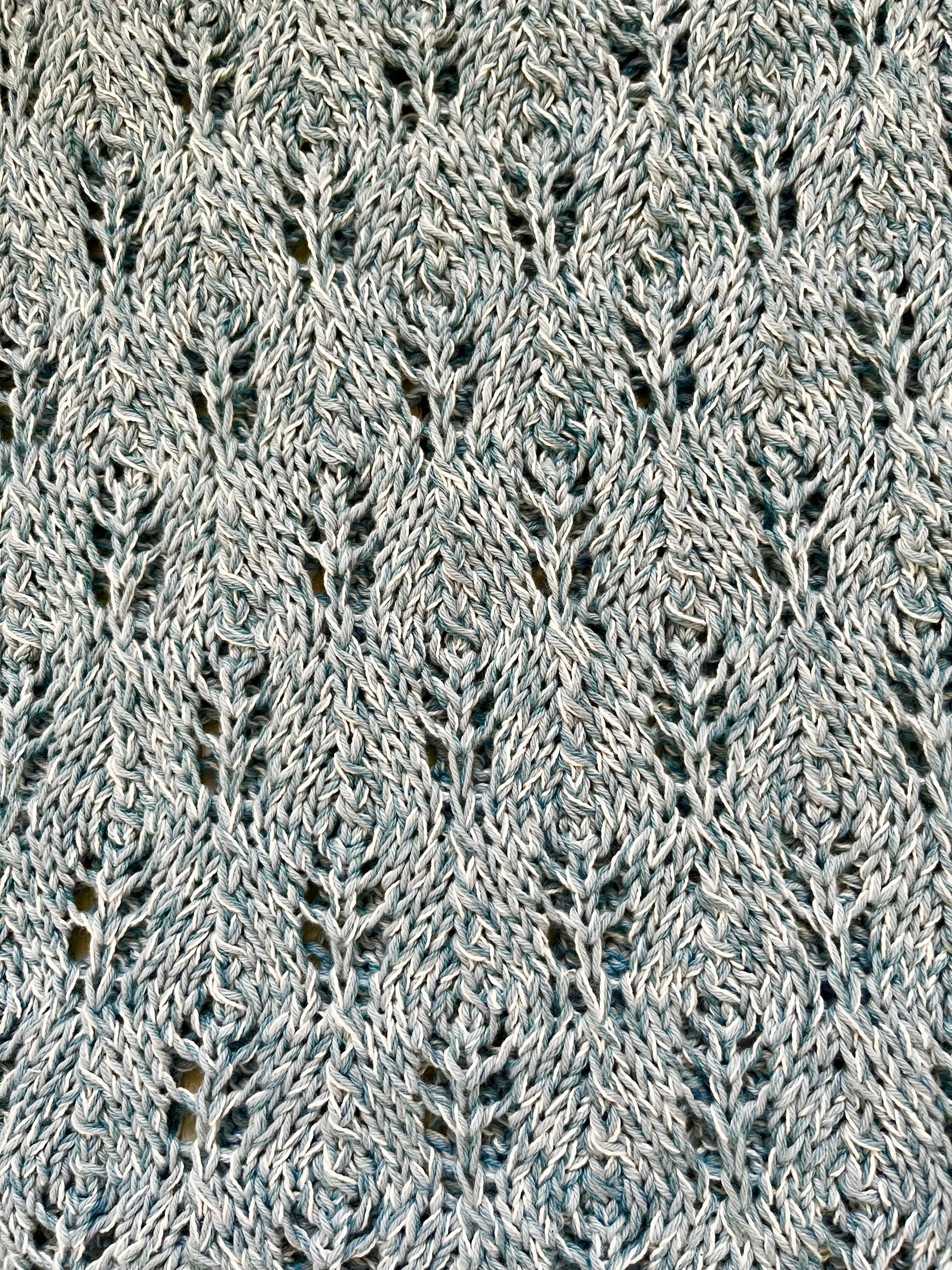 リボン付き透かし編みベスト（ライトブルー） | 6枚目